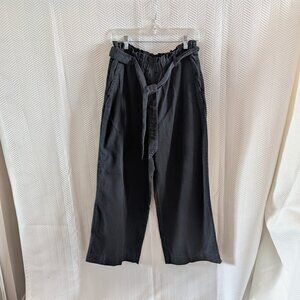 H&M & Denim Wide Leg High Waist Ankle Pants Size 8 Elastic waist Pull on